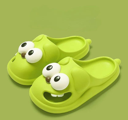 Tongue Kiss Slippers Big Eye Dog Slippers,Cute Funny Big Eye Dog Fun Cartoon Package Head Eva Slippers For Women
