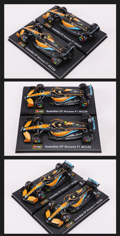 Burago 1:43 2022 McLaren MCL36 F1 Carro de Corrida N.º 3 N.º 4 Modelo de Carro em Liga