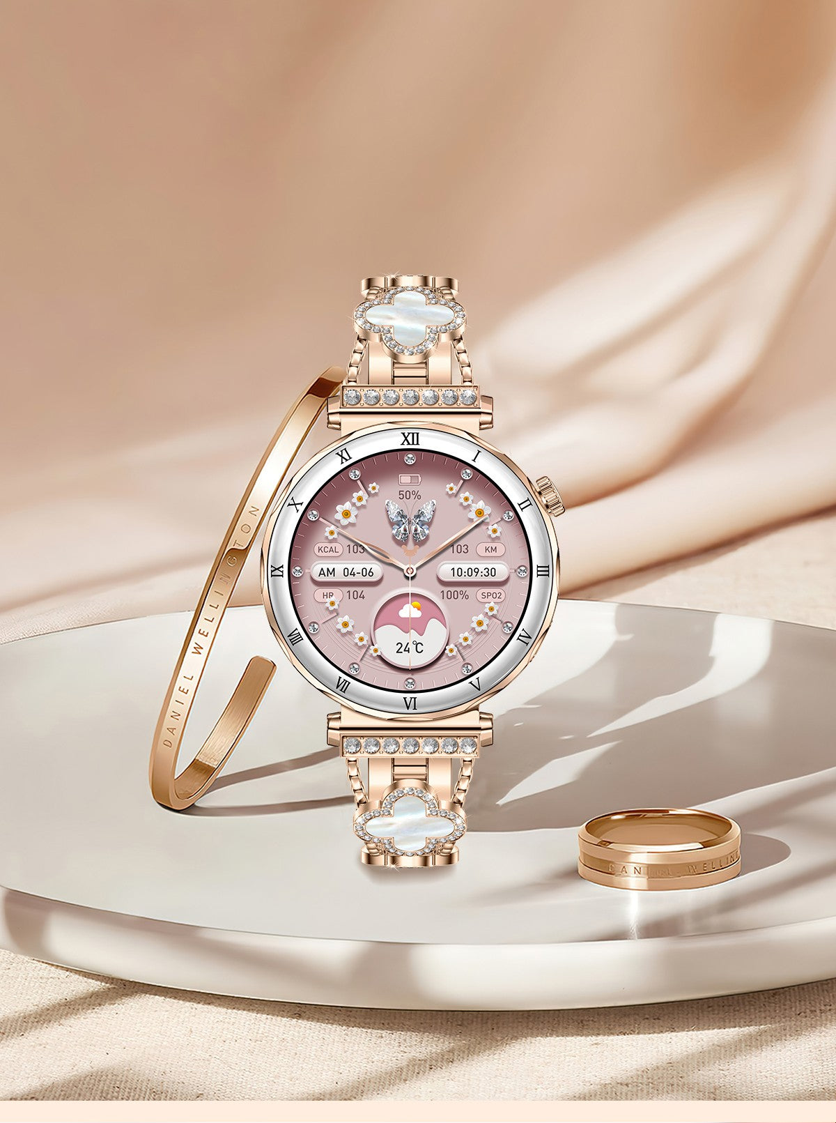 LIGE New Ultra Thin Smart Watch Women Screen Always Display Time Diamond Luxury Bracelet Voice Calling AMOLED Smartwatch Ladies