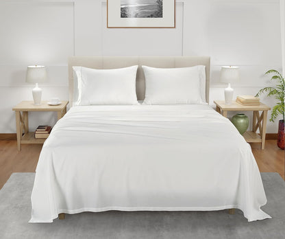 100% Tencel King Sheet Set, Soft Breathable 300 Thread Count, Cooling Moisture-Wicking Sheets for Deep Mattresses