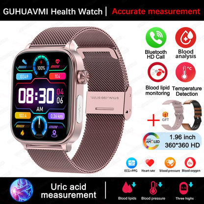 2025 Novo Para XIAOMI ECG+PPG Gordura Sanguínea Ácido Úrico Saúde Smartwatch Masculino Feminino Frequência Cardíaca Pressão Arterial Chamada Bluetooth Relógio Inteligente