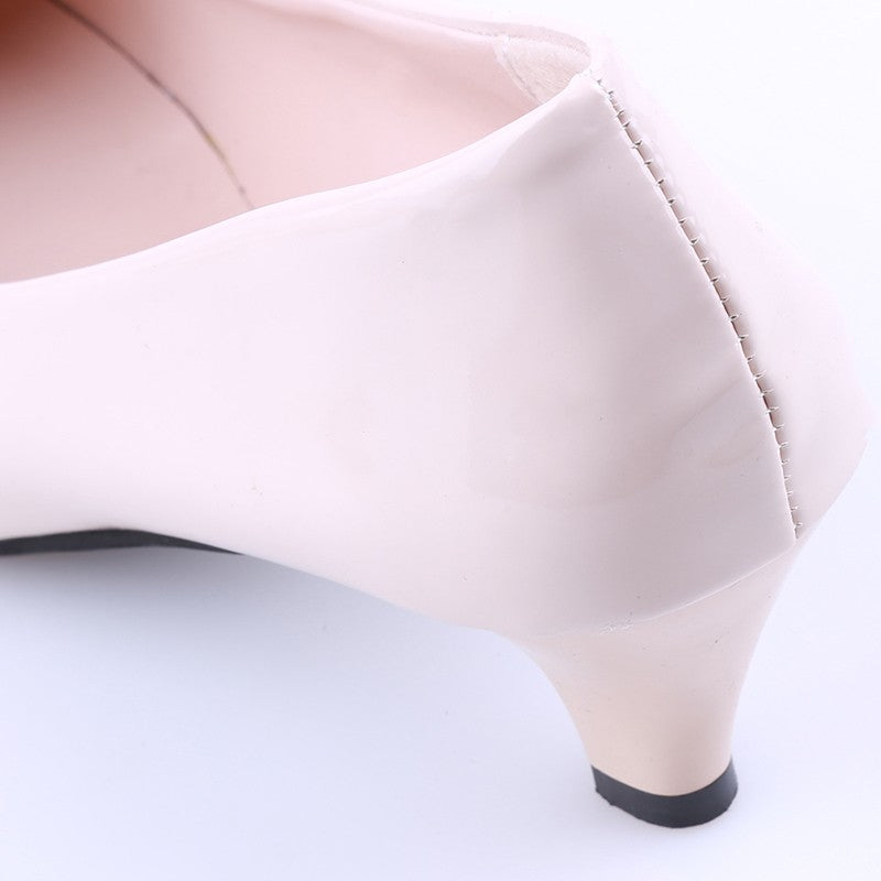 Sapatos Femininos Scarpin Salto Médio Nude Sexy Salto Alto Sapatos de Casamento Feminino Sapatos de Trabalho de Escritório Scarpin Branco Sapatos de Festa