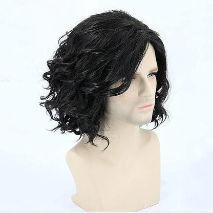 HAIRJOY Jon Snow Cosplay Wigs for Men Women Heat Resistant Fiber Synthetic Hair Curly  Anime Wigs