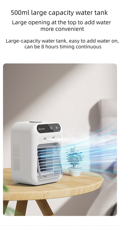 Ventilador USB de Mesa Tanque de Água Mini Climatizador Portátil Dispositivo de Resfriamento Pessoal Bateria de Lítio 1800mAh Ventilador de Baixa Tensão