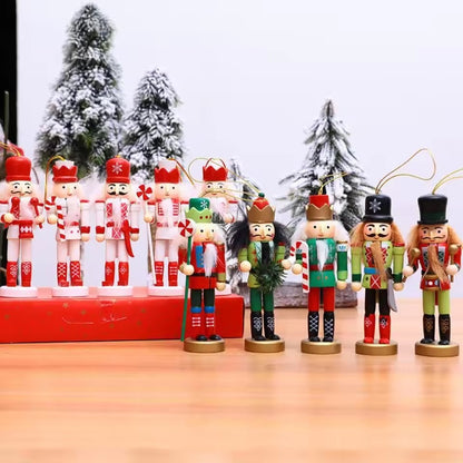 10/12/14cm Nutcracker Miniatures Pink Series Nutcracker Puppet Ornaments Desktop Decoration Cartoons Walnuts Soldiers Band Do