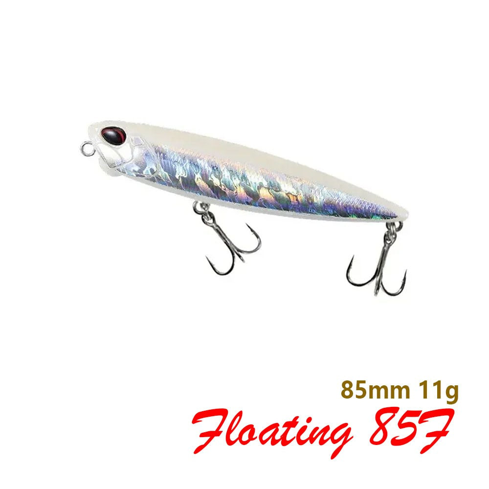 Isca de Pesca Lápis Flutuante 85mm 11g Topwater Walking the Dogs Isca Artificial Rígida Wobbler para Perca e Lúcio de Água Doce