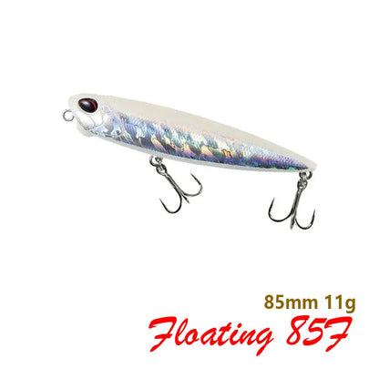 Isca de Pesca Lápis Flutuante 85mm 11g Topwater Walking the Dogs Isca Artificial Rígida Wobbler para Perca e Lúcio de Água Doce