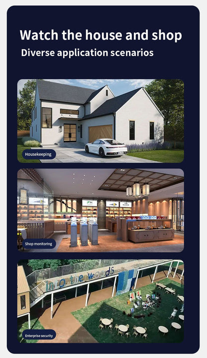 6K 12MP WiFi Surveillance Camera, 3 Lens 3 Screens,10X Digital Zoom, AI Human Detect, 8mp Outdoor Security PTZ IP Cameras