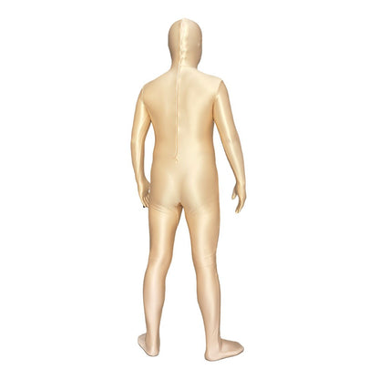 Woman Men Bodysuits Black/Pink/Green/Gray/White Shiny Glossy One Piece Spandex Jumpsuit Back Zipper Rompers Zentai Suit