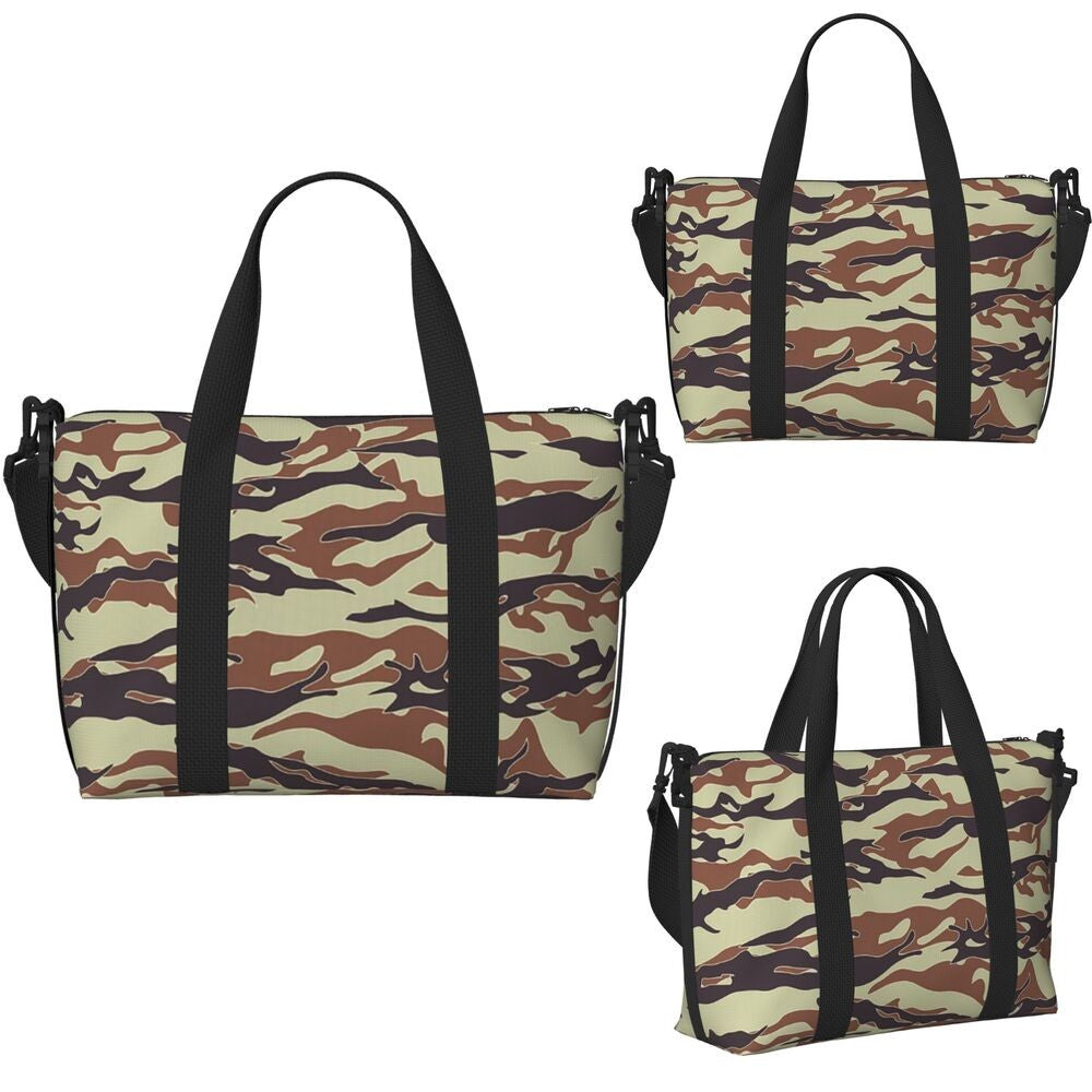 Tiger Stripe Camouflage Military Camo Beach Travel Bag Large Capacity Tote Bags for Gym Yoga Women Shopping Duffle Shoulder Bag