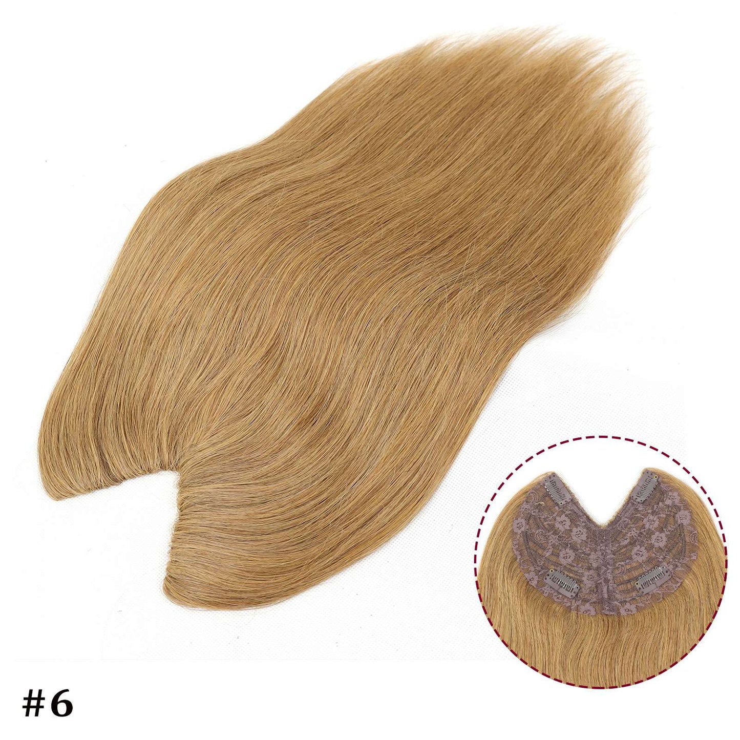 Extensões De Cabelo Humano Com Presilha Em V Para Mulheres Com Topo Invisível Castanho Loiro Destaque Para Mulheres Cabelo Liso Brasileiro Remy 16 Polegadas