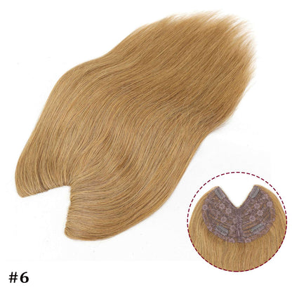 Extensões De Cabelo Humano Com Presilha Em V Para Mulheres Com Topo Invisível Castanho Loiro Destaque Para Mulheres Cabelo Liso Brasileiro Remy 16 Polegadas
