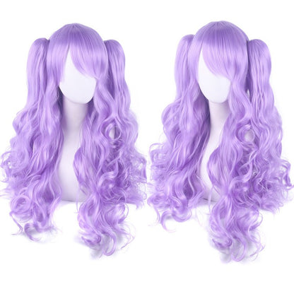 Cosplay Anime Wig Lolita Cute Lolita Double Ponytail Long Curled Hair Fake Hair Synthetic fiber wig