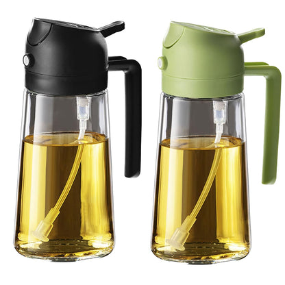 2 in 1 Pour Spray Sprayer Bottle for Kitchen Oil Sprayer Cooking 17oz/500ml Plastics Bottle Food-grade Oil Mister for Air Fryer