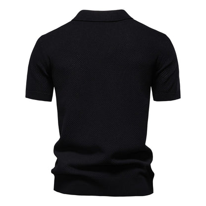 AIOPESON Men's Summer Breathable Polo Shirt Short Sleeve Solid Color Casual Polo Shirts for Men Lightweight Stretch Polo ?