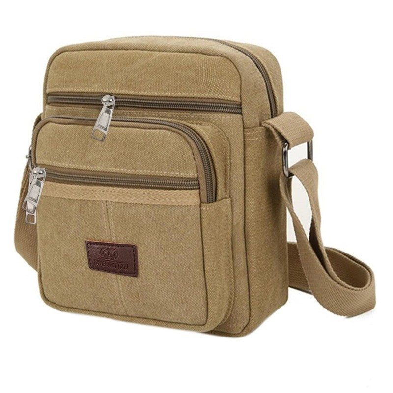 Multifunctional Men's Shoulder Bag Flap Solid Color Casual Messenger Canvas Travel Male Crossbody Bags