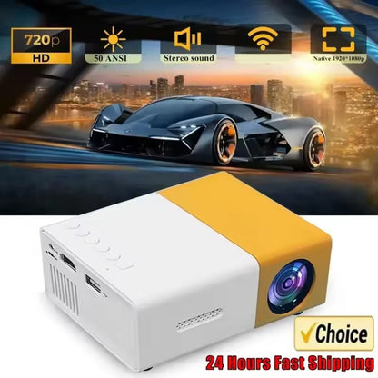 Projetor Mini Portátil YG300 LED Externo HD 1080P Projetor Móvel YG300 USB Projetor Infantil Ultra Nítido