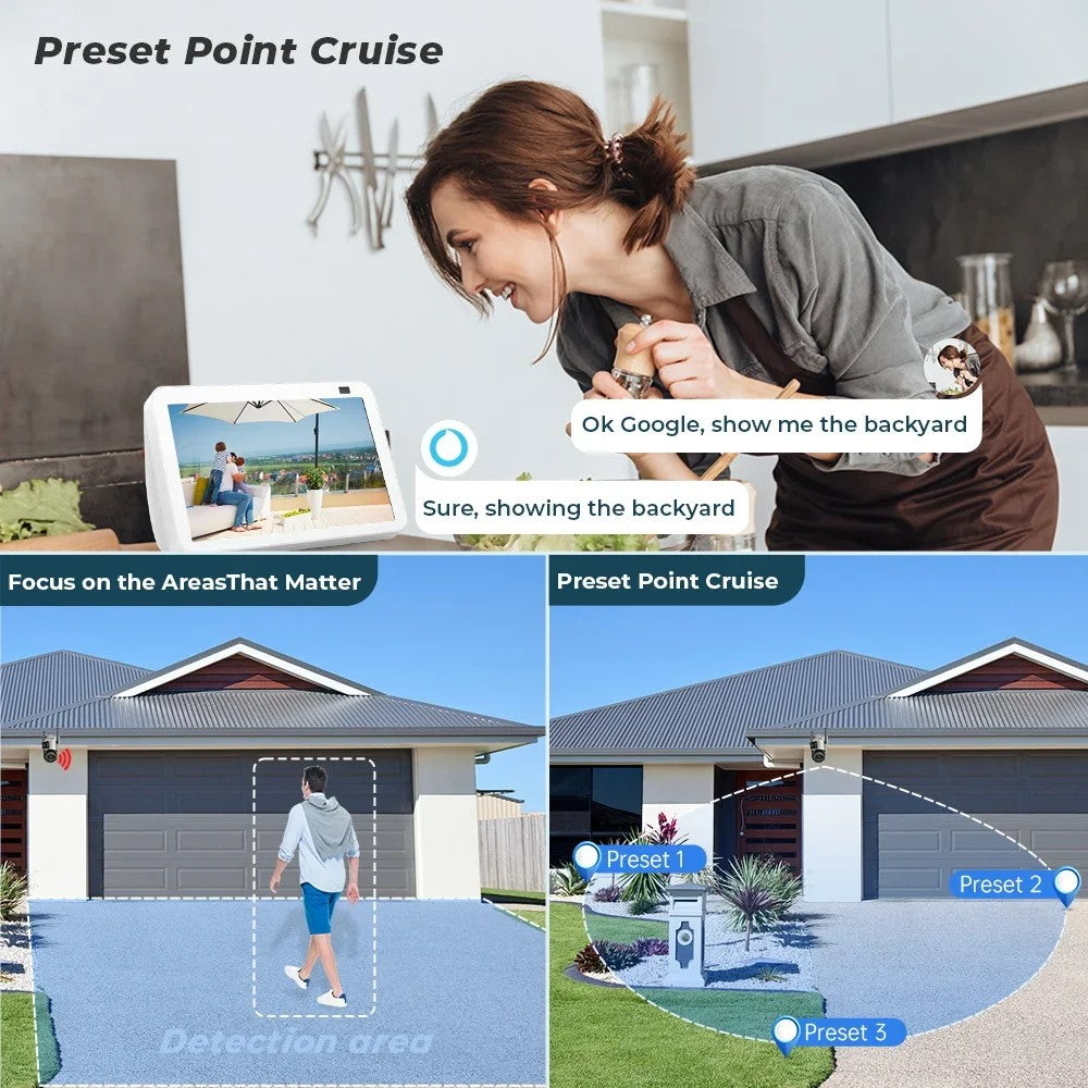 BESDER 12MP 6K PTZ Wifi Camera Dual Lens 8X Digital Zoom AI Human Detection Outdoor 8MP CCTV IP Camera Security Protection iCSee