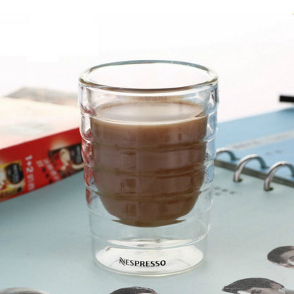 Xícara de Espresso Copo Térmico de Vidro para Chá Leite Bebidas Caneca de Vidro Sopro Artesanal com Parede Dupla Canecas para Whey Protein e Nespresso