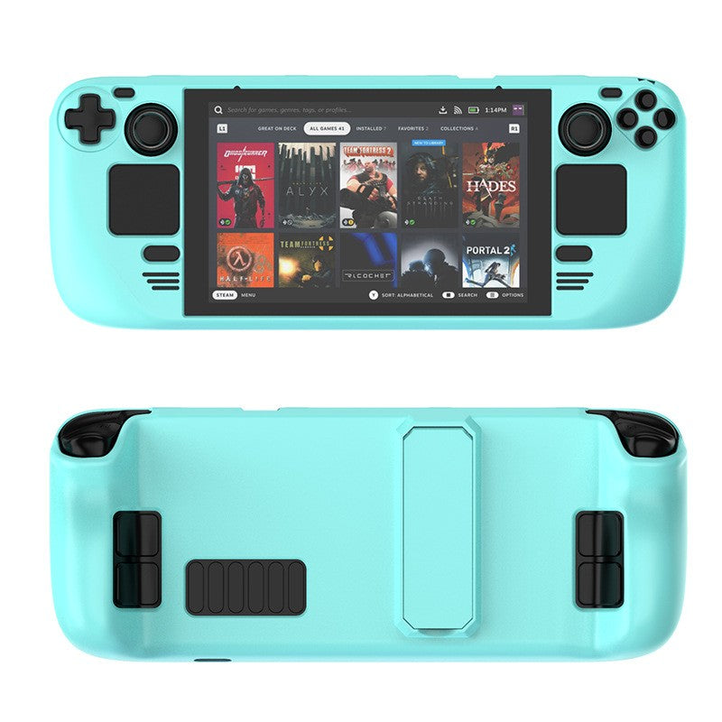 (Hot Stock) New Colorful Protective Case For Steam Deck OLed Game Console Protective Cover ,For Steam Deck Shell with Bracket