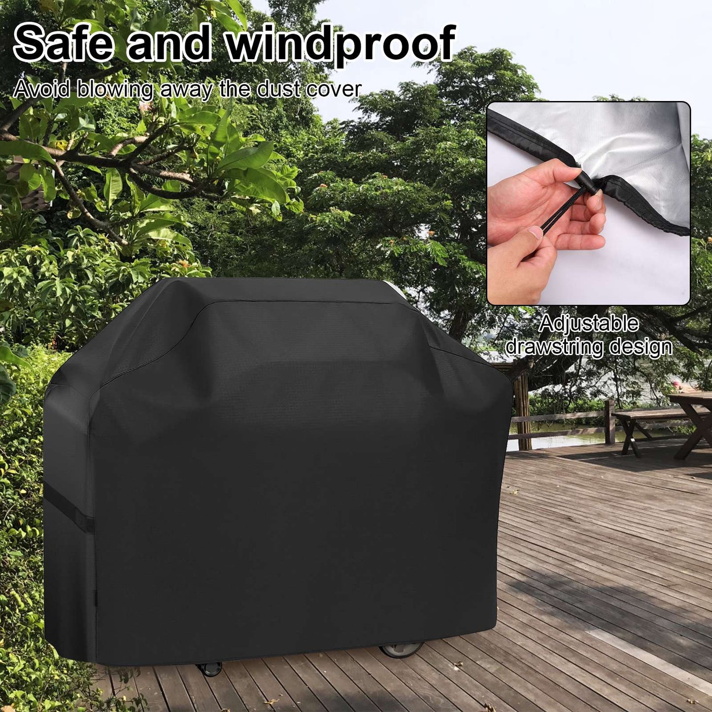 BBQ Grill Barbeque Cover Anti-Dust Waterproof Weber Heavy Duty Charbroil BBQ Cover Outdoor Rain Protective Barbecue Cover