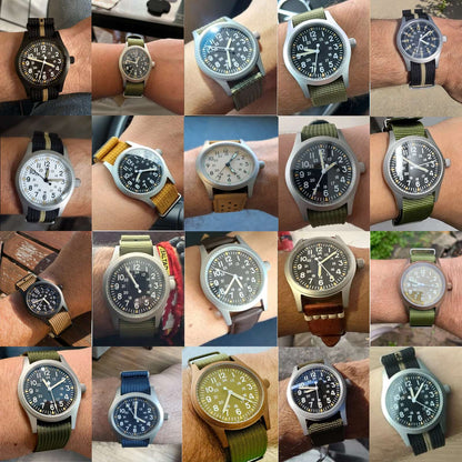 Militado Ml05 Vintage Field Watch VH31 Sweep Second Quartz Movement Sapphire Crystal High Clear AR Coating Luminous 38Mm Watches