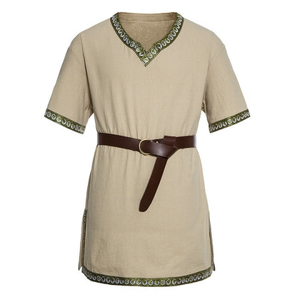Knight Cosplay Medieval Costume Tunic Halloween Costumes for Men Adult Viking Pirate Disguise Fancy Clothing Carnival Shirts