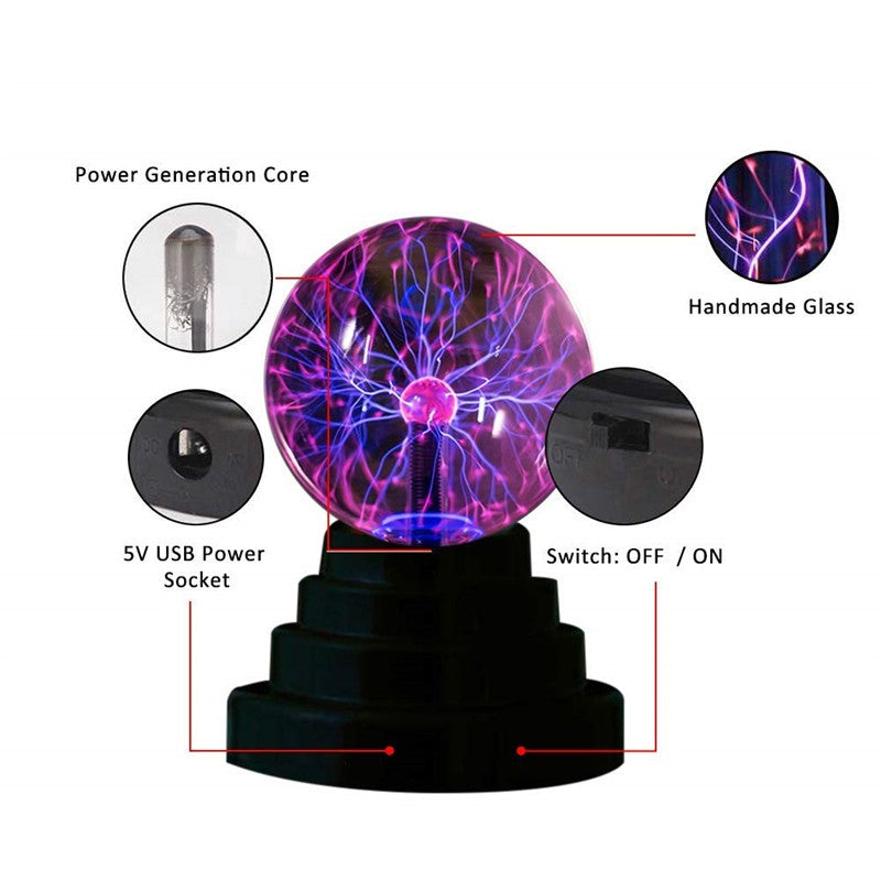 3/4/5/6/8 inch Novelty Magic Plasma Touch Sensitive Lamp Child Holiday Gift Indoor Desktop Decoration Glass Ball Night Lights