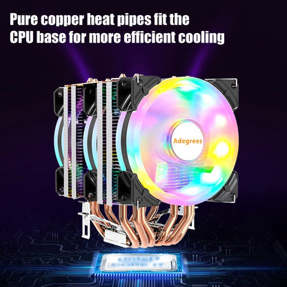 6 Heat Pipes ARGB CPU Air Cooler 4 Pin PWM Quiet CPU Cooling Fan for Intel LGA 1700 2011 1200 1156 X79 X99 AM3 AM4 PC Radiator