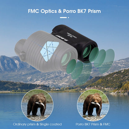 SVBONY 8x25 SV10 Binóculos Compactos Foco Fixo Mini Telescópio Portátil Prisma Porro Multirrevestido para Jogos Esportivos ao Ar Livre F9323