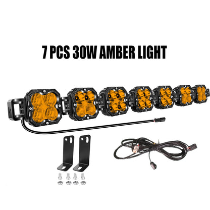 4in 30W Amer Cube LED Pod Light Spot Flood Combo Beam Work Lights,3055K/3530K Car Off-Road Driving Lamp for Truck,SUV,Motorcycle