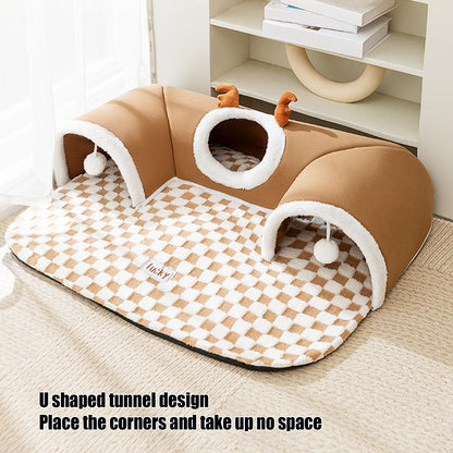 Toca Túnel para Gatos Brinquedo Túnel para Gatos Tenda Quente Casa Brinquedos para Cães Animais de Estimação Interno Externo Jogos de Canto de Parede Lado de Fora