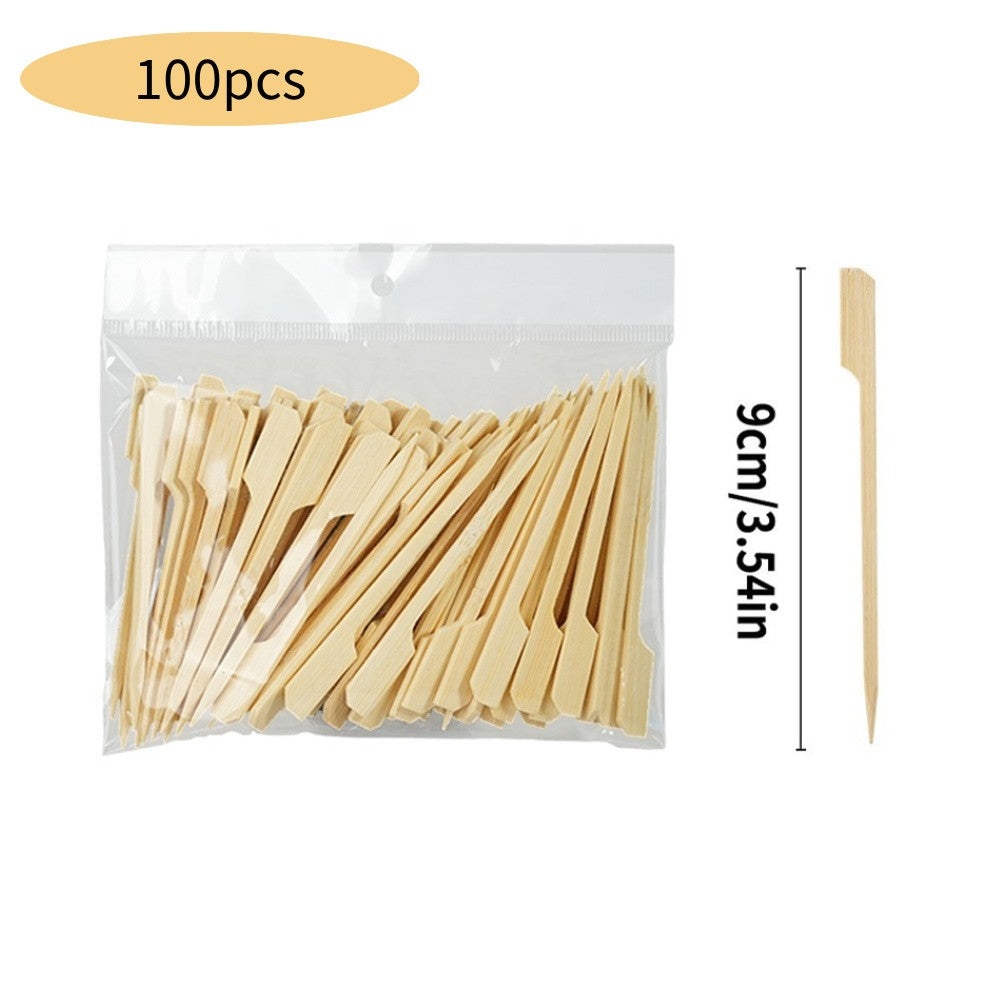 100 Varas de Bambu Descartáveis Espetos Naturais de Bambu para Churrasco Espetinhos para Churrasco, Frutas, Coquetel, Acampamento, Ferramentas de Churrasco em Festa