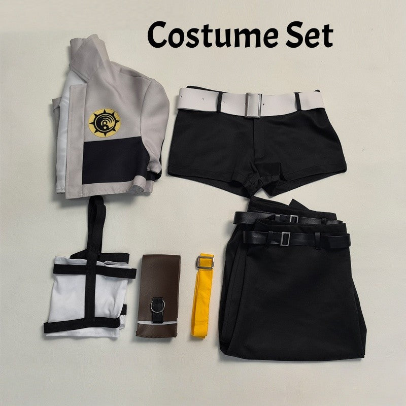 GACHIAKUTA Riyo Cosplay Costume Anime Reaper Full Set with Vest Shorts Waist Bag Halloween Christmas Plus Size Suit
