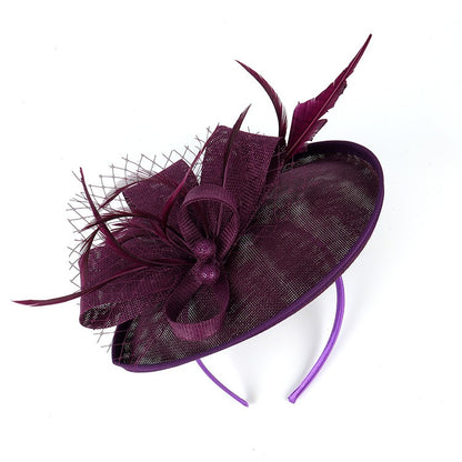 Fascinators de Luxo Kentucky Derby Chapéu de Igreja Design de Pérolas em Tela Laço Máscara Acessórios de Cabelo para Mulheres Senhoras