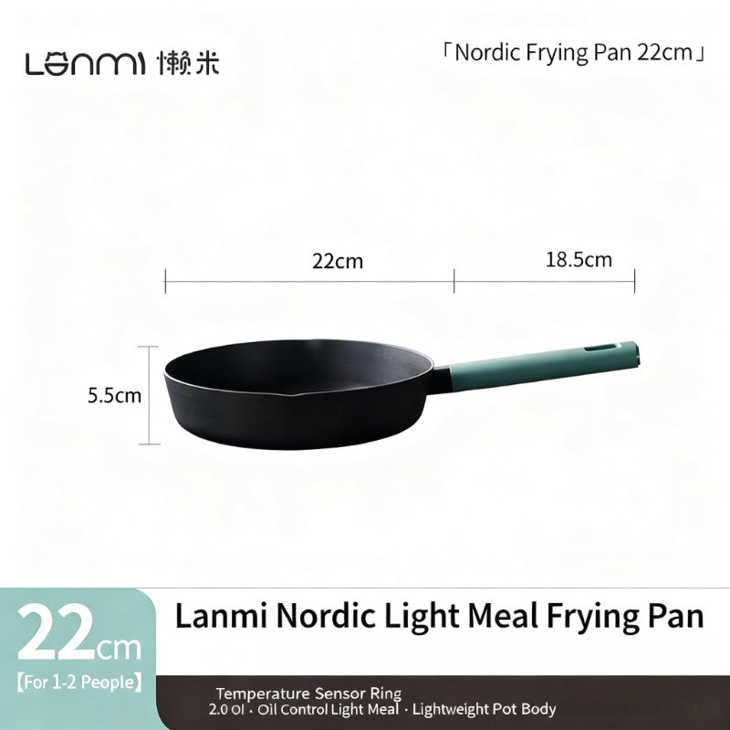 Fritadeira Funda Antiaderente 24cm LAN MI Panela para Fritar Wok Panela para Café da Manhã Panela para Panqueca Panela de Corpo Mais Fundo Panelas Multifuncionais