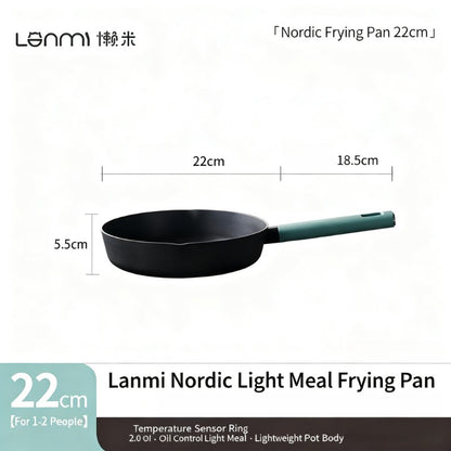 Fritadeira Funda Antiaderente 24cm LAN MI Panela para Fritar Wok Panela para Café da Manhã Panela para Panqueca Panela de Corpo Mais Fundo Panelas Multifuncionais