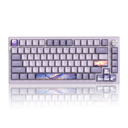 Teclado Mecânico Gamer MageGee SKY81 75%, RGB Gasket Hot Swappable com Fio Personalizado, Amortecimento de Som Cremoso com Botão