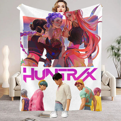 kpop Demon Hunters Huntrix Blankets Quality Soft Warm Throw Blanket Winter Kids Couch Bed Fluffy Bedspread