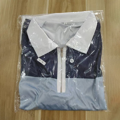 Spring Autumn New Stripe Zipper Polo Shirt Men Sport Fashion Logo Print Long Sleeve Business Casual Polo Shirt 100% Polyester