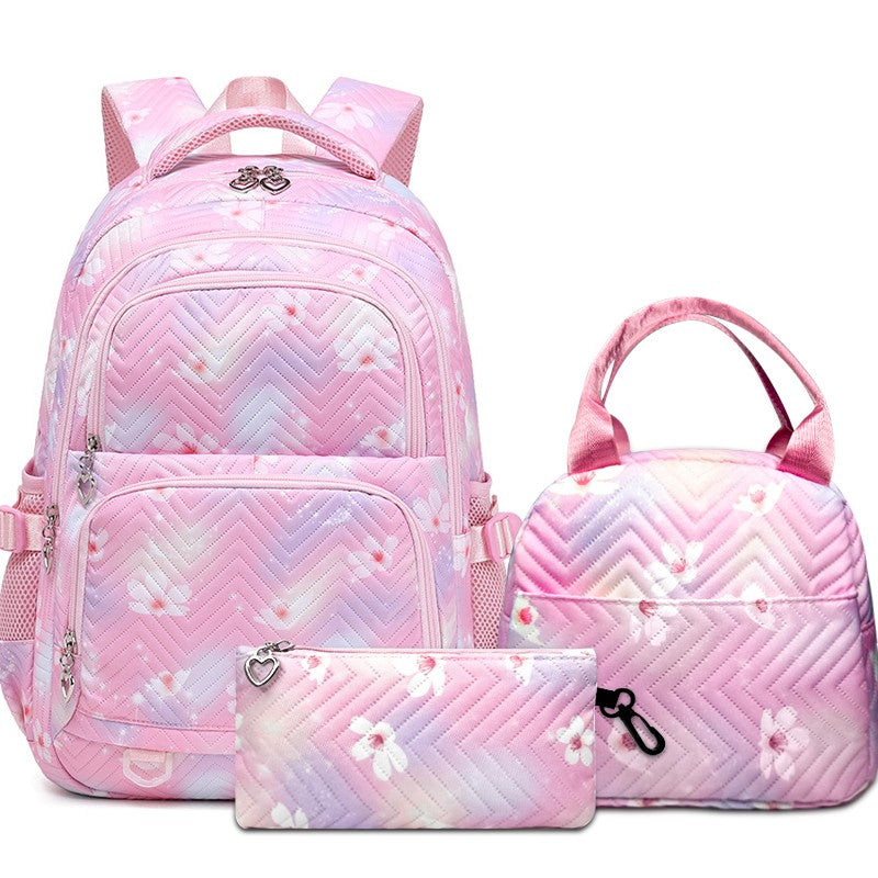 Mochila Mickey Minnie 3 Peças para Meninas e Meninos com Lancheira e Estojo, Mochila Escolar Fofa para Ensino Fundamental e Médio, Presente de Natal