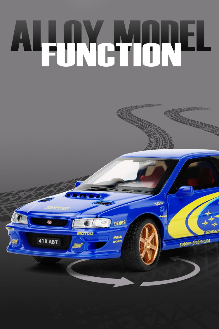 JDM 1/32 Subaru Impreza WRX STI Rally Supercar Diecast Model Alloy Metal Car Children's Toy Car Miniature Mini GT Holiday Gifts