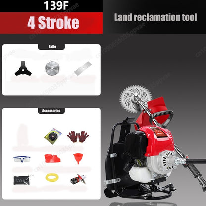 GX35/139F Engine Lawn Mower Four Stroke Backpack Gagoline Weeder Grass Cutter Eradicator garden Tools Hand Gardening Accesorries