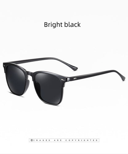 New Polarized Sunglasses Women Black Plastic Full Frame Square Sun Glasses Men Out Door Sun Eyewear Fashionable Eyeglass Uv400