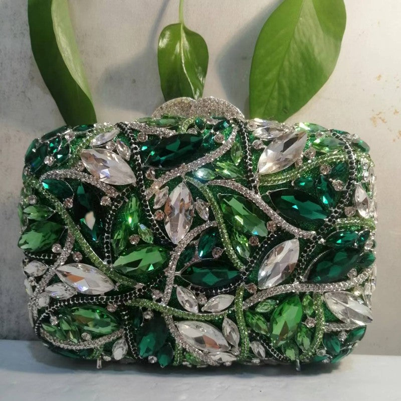 15 Colors Women Rhinestones Evening Bags Metal Diamond Mianudiere Handbag Bridal Clutches Wedding Party Stone Clutch Purse Bags