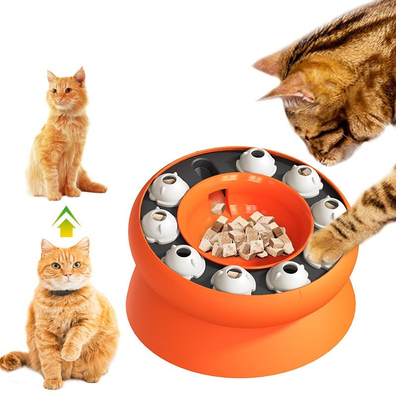 Brinquedo Interativo Multifuncional para Gatos, Quebra-cabeça Popular, Tigela de Comida Lenta com Vazamento, Brinquedos Interativos para Gatos de Estimação
