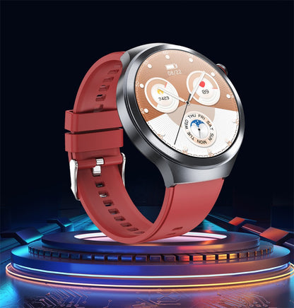 Relógio Inteligente Smartwatch Masculino 2026 Health Tracker com Safira e Medição de Ácido Úrico, Gordura Sanguínea, Pressão Arterial e ECG+PPG com Análise Corporal