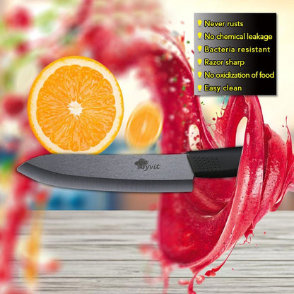 Ceramic Knives Set for Kitchen 3 4 5 6inch Chef Knife Anti-slip Handle Rustproof Blade Fruit Vegetable Slicer Paring Cook Cutter