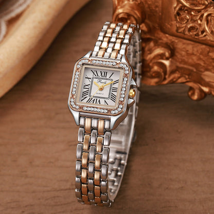 New fashion casual alloy steel with diamond bracelet for ladies quartz watch for Christmas and Halloween gifts