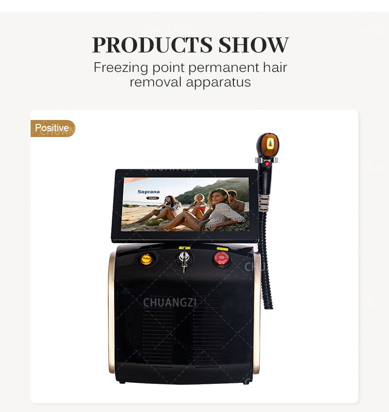 Ice Painless Diode Laser Hair Removal Machine 3 Wavelength 755nm 808nm 1064nm Epilation Definitive Suitable For All Skin Tones